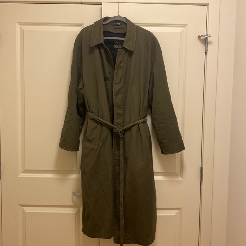Trench overcoat mens dark green